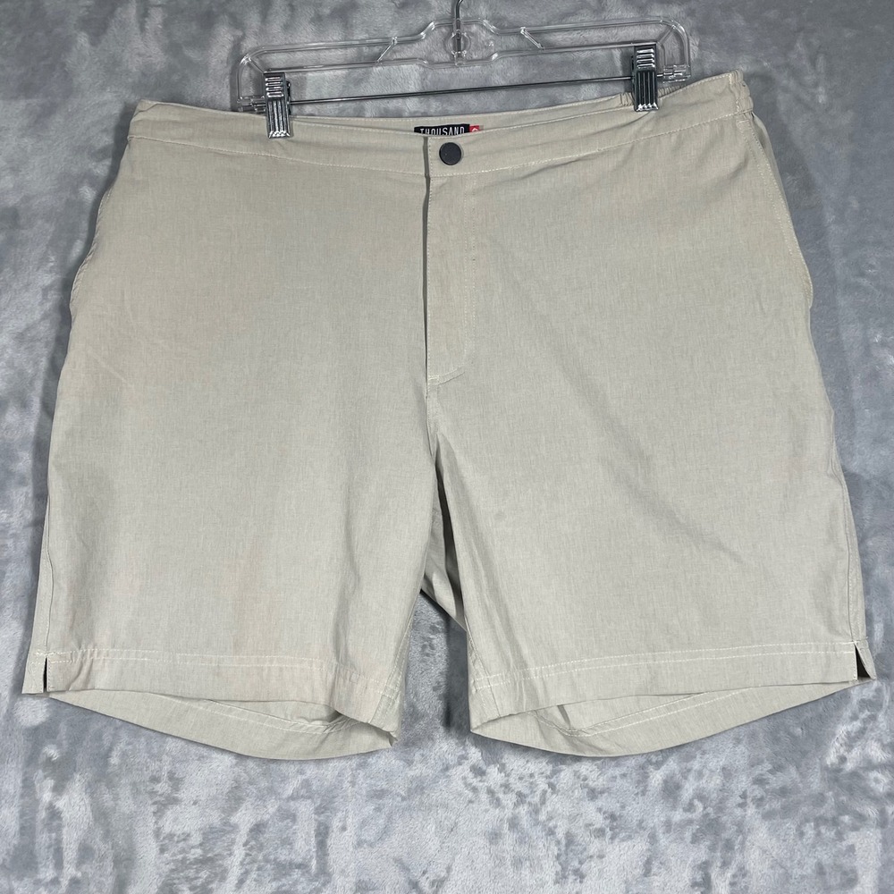 Thousand Miles Men XXL Khaki Beige All Day Shorts Stretch Travel Hiking Casual